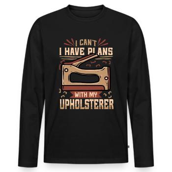 Polsterer Polsterin Polsterei - Männer Premium Bio Langarmshirt - Schwarz - Vorne - Nico (187cm)
