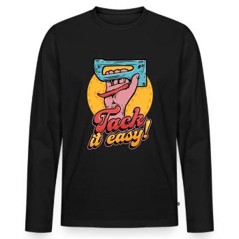 Polsterer Polsterin Polsterei Tack It Easy - Männer Premium Bio Langarmshirt - Schwarz - Vorne - Nico (187cm)