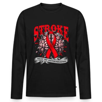 Schlaganfall Erholung - Männer Premium Bio Langarmshirt - Schwarz - Vorne - Nico (187cm)