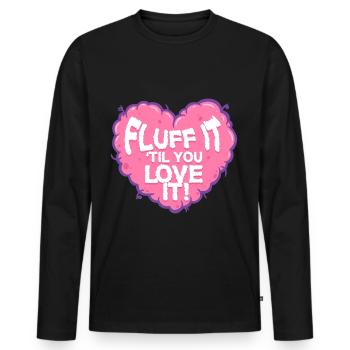 Polsterer Polsterin Fluff It Til You Love It - Männer Premium Bio Langarmshirt - Schwarz - Vorne - Nico (187cm)
