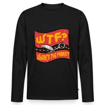 Polsterer Polsterin Polsterei Where's The Fabric? - Männer Premium Bio Langarmshirt - Schwarz - Vorne - Nico (187cm)