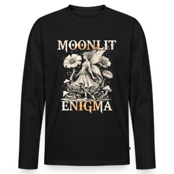 Fairycore Fairy Gothic Moonlit Enigma - Men's Premium Organic Long Sleeve Shirt - black - Front - Nico (187cm)