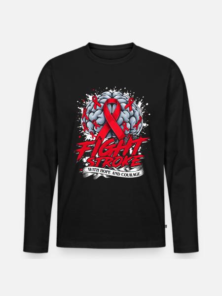 Schlaganfall Erholung - Männer Premium Bio Langarmshirt - Schwarz