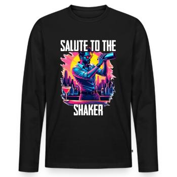 Bartender Barman Salute To The Shaker - Men's Premium Organic Long Sleeve Shirt - black - Front - Nico (187cm)