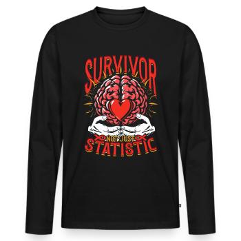 Schlaganfall Erholung Survivor Not Just Statistic - Männer Premium Bio Langarmshirt - Schwarz - Vorne - Nico (187cm)