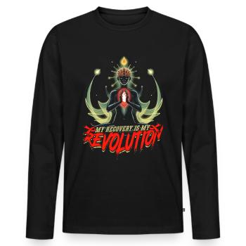 Schlaganfall Erholung - Männer Premium Bio Langarmshirt - Schwarz - Vorne - Nico (187cm)