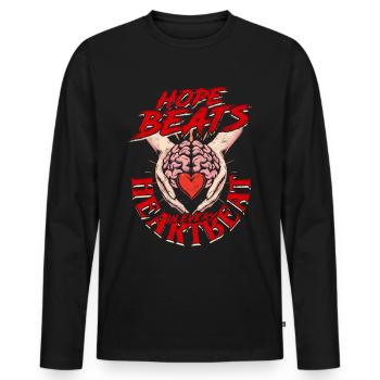 Schlaganfall Hope Beats In Every Heartbeat - Männer Premium Bio Langarmshirt - Schwarz - Vorne - Nico (187cm)