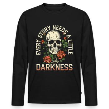 Dark Romance Every Story Needs A Litte Darkness - Men's Premium Organic Long Sleeve Shirt - black - Front - Nico (187cm)