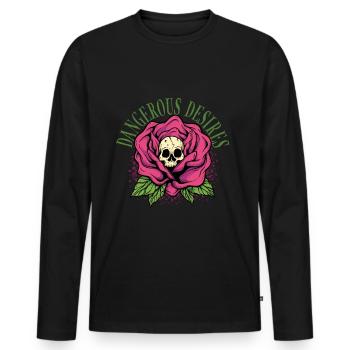 Dark Romance Desires - Men's Premium Organic Long Sleeve Shirt - black - Front - Nico (187cm)
