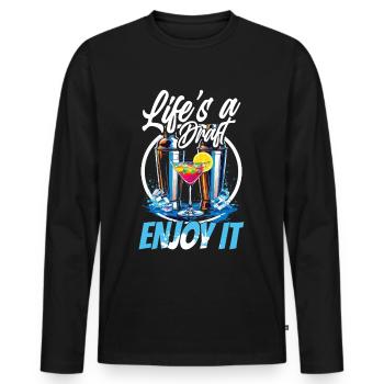 Bartender Bartender Bartending - Men's Premium Organic Long Sleeve Shirt - black - Front - Nico (187cm)