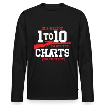 Long Distance Shooting Long Range - Men's Premium Organic Long Sleeve Shirt - black - Front - Nico (187cm)