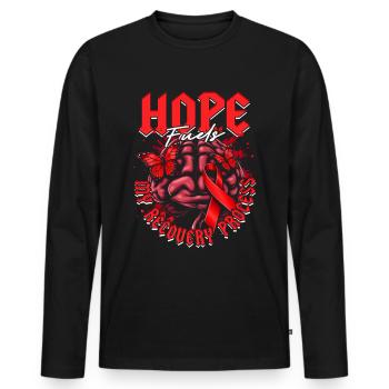 Schlaganfall Erholung Hope Fuels My Recovery - Männer Premium Bio Langarmshirt - Schwarz - Vorne - Nico (187cm)