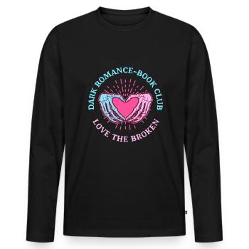 Dark Romance Book Club Love The Broken - T-shirt manches longues Premium bio Homme - noir - Devant - Nico (187cm)