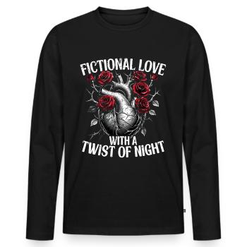 Romance sombre Amour fictif avec une touche de nuit - T-shirt manches longues Premium bio Homme - noir - Devant - Nico (187cm)