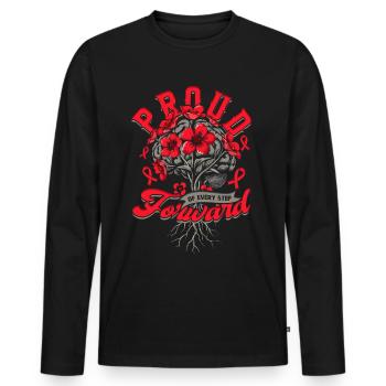 Schlaganfall Erholung Proud Of Every Step Forward - Männer Premium Bio Langarmshirt - Schwarz - Vorne - Nico (187cm)