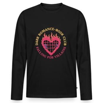 Dark Romance Book Club Falling For Villains - Männer Premium Bio Langarmshirt - Schwarz - Vorne - Nico (187cm)