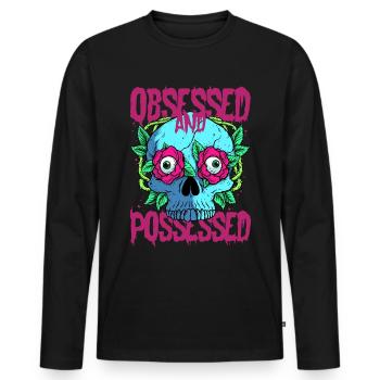 Dark Romance Obsessed And Possessed - Men's Premium Organic Long Sleeve Shirt - black - Front - Nico (187cm)