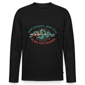 Dark Romance Book Club Cicatrices Et Pécheurs - T-shirt manches longues Premium bio Homme - noir - Devant - Nico (187cm)