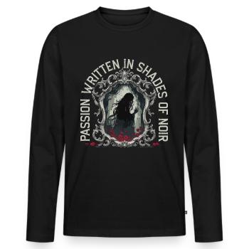 Dark Romance Passion Written In Shades Of Noir - Männer Premium Bio Langarmshirt - Schwarz - Vorne - Nico (187cm)