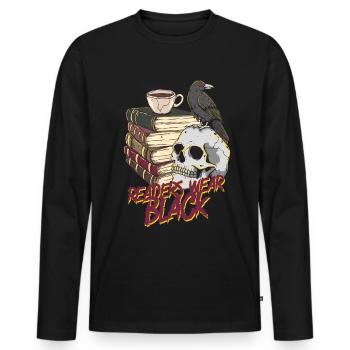Dark Romance Readers Wear Black - Men's Premium Organic Long Sleeve Shirt - black - Front - Nico (187cm)