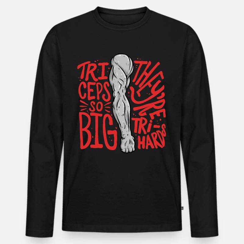 Trizeps Workout Triceps So Big They're Tri-Hards - Männer Premium Bio Langarmshirt - Schwarz