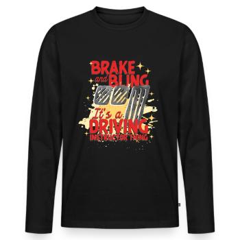Instructeur de conduite Instructeur d’auto-école Frein Et Bling - T-shirt manches longues Premium bio Homme - noir - Devant - Nico (187cm)