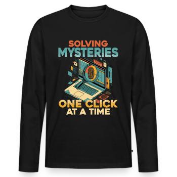 La criminalistique numérique, un clic à la fois - T-shirt manches longues Premium bio Homme - noir - Devant - Nico (187cm)