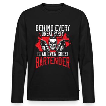 Great Bartender Barkeeper Barmann - Men's Premium Organic Long Sleeve Shirt - black - Front - Nico (187cm)
