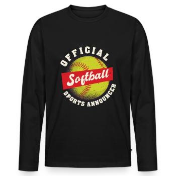 Commentator Official Softball Sports Announcer - Men's Premium Organic Long Sleeve Shirt - black - Front - Nico (187cm)
