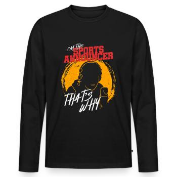 Commentator Sports Presenter - Men's Premium Organic Long Sleeve Shirt - black - Front - Nico (187cm)