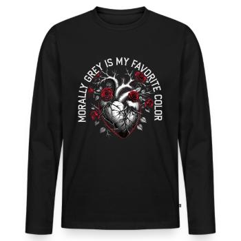 Dark Romance Booktok Morally Grey - Men's Premium Organic Long Sleeve Shirt - black - Front - Nico (187cm)