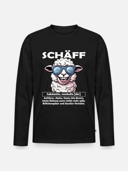 Schäff | Chef | Teamleiter| Abteilungsleiter - Männer Premium Bio Langarmshirt - Schwarz