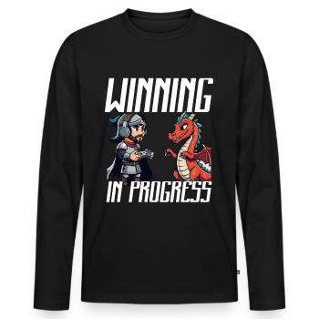 Esports Esport Gamer Winning In Progress - Men's Premium Organic Long Sleeve Shirt - black - Front - Nico (187cm)