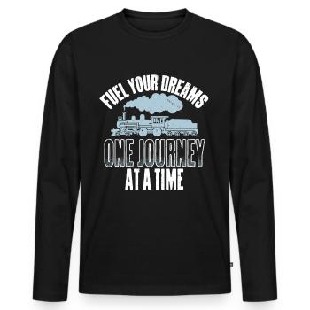 Model Railway Railway - Men's Premium Organic Long Sleeve Shirt - black - Front - Nico (187cm)