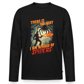 Arachnophobie Phobie des araignées Peur des araignées - T-shirt manches longues Premium bio Homme - noir - Devant - Nico (187cm)