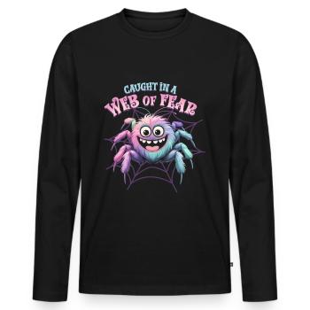 Arachnophobie Phobie des araignées - T-shirt manches longues Premium bio Homme - noir - Devant - Nico (187cm)