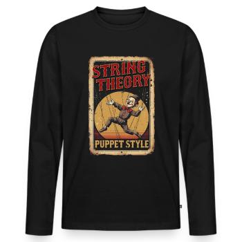 Bauchredner String Theory Puppet Style - Männer Premium Bio Langarmshirt - Schwarz - Vorne - Nico (187cm)