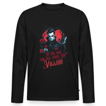 Romance sombre Booktok Nous voulons tous le méchant - T-shirt manches longues Premium bio Homme - noir - Devant - Nico (187cm)