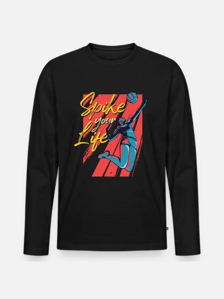 Beachvolleyball - Männer Premium Bio Langarmshirt - Schwarz