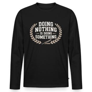 Slow Living Chill Vibes Live Slow - T-shirt manches longues Premium bio Homme - noir - Devant - Nico (187cm)