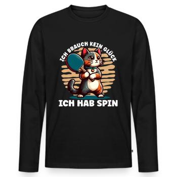 Joueur de tennis de table Conception de jeu de tennis de table - T-shirt manches longues Premium bio Homme - noir - Devant - Nico (187cm)
