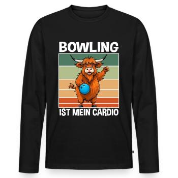 Tenue de bowling drôle dire bowling sport design - T-shirt manches longues Premium bio Homme - noir - Devant - Nico (187cm)