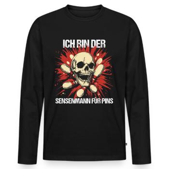 Tenue de bowling drôle dire bowling sport design - T-shirt manches longues Premium bio Homme - noir - Devant - Nico (187cm)