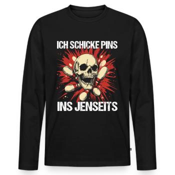 Tenue de bowling drôle dire bowling sport design - T-shirt manches longues Premium bio Homme - noir - Devant - Nico (187cm)