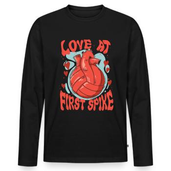 Beachvolleyball Love At First Spike - Männer Premium Bio Langarmshirt - Schwarz - Vorne - Nico (187cm)