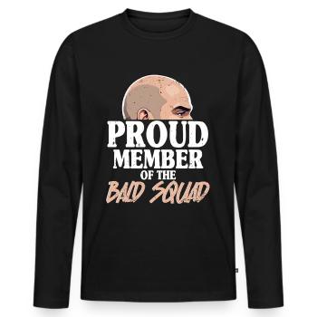 Glatze Glatzkopf est fier d’être membre de l’escouade chauve - T-shirt manches longues Premium bio Homme - noir - Devant - Nico (187cm)