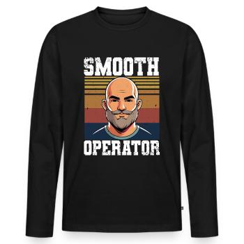 Perte de cheveux chauves Tête chauve Opérateur lisse - T-shirt manches longues Premium bio Homme - noir - Devant - Nico (187cm)