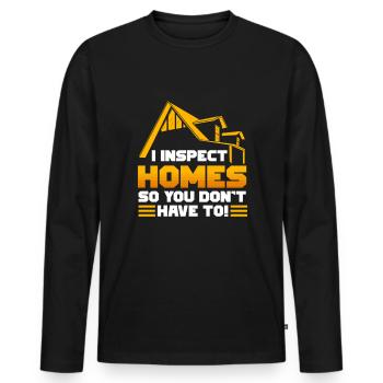 Arpenteur-géomètre en bâtiment Inspecteur en bâtiment - T-shirt manches longues Premium bio Homme - noir - Devant - Nico (187cm)