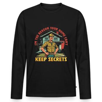 Arpenteur-géomètre en bâtiment Inspecteur en bâtiment - T-shirt manches longues Premium bio Homme - noir - Devant - Nico (187cm)