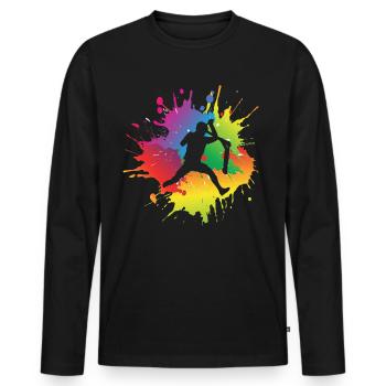 Scooter kick scooter - Men's Premium Organic Long Sleeve Shirt - black - Front - Nico (187cm)